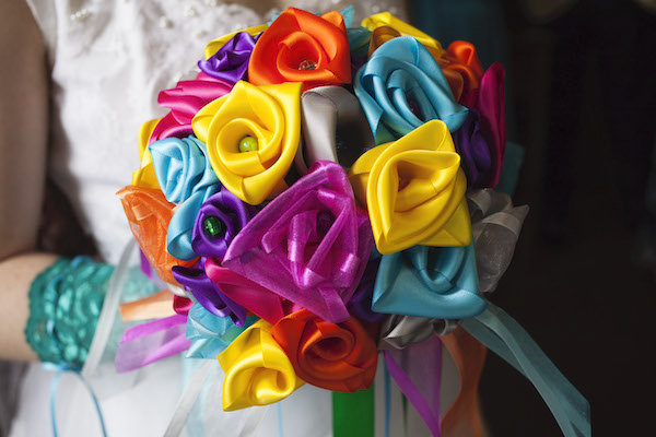 satin ribbon flower bouquet