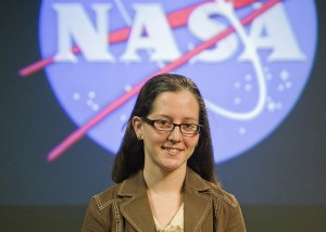 _Me, looking remarkably awesome and nerdy, in front of the NASA meatball_